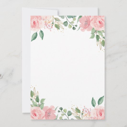 Safari Dier Wild One Blush Bloemen 1e Verjaardag Kaart (Achterkant)