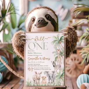 Safari Dier Wilde Eén Baby Jongen Borrel Kaart