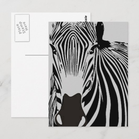 safari dier zwarte en witte strepen wilde Zebra Briefkaart (Voorkant / Achterkant)