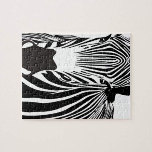safari dier zwarte en witte strepen wilde Zebra Legpuzzel (Horizontaal)