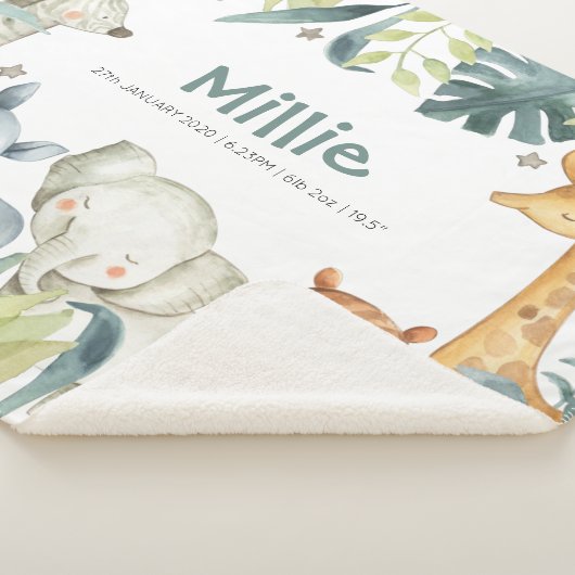 Safari dierdeken met schattige oerwouden sherpa deken (3/4)