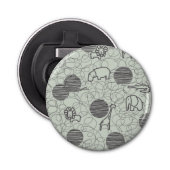 safari - dieren 1 button flesopener (Voorkant)