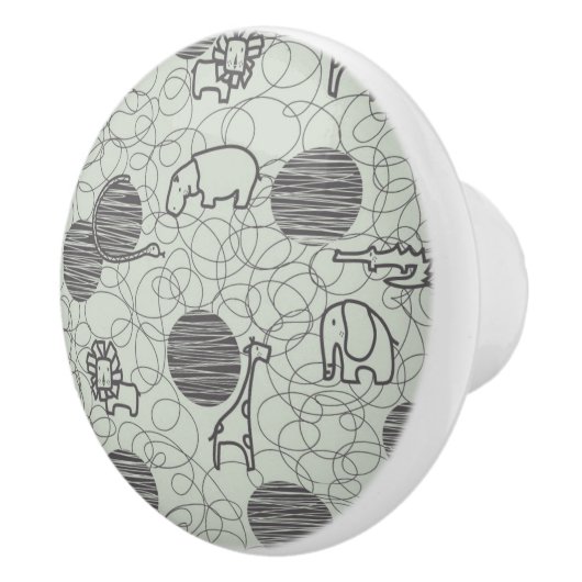 safari - dieren 1 keramische knop (Rechts)