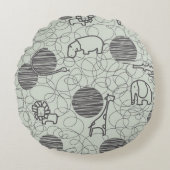 safari dieren 1 rond kussen (Voorkant)