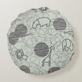 safari dieren 1 rond kussen (Achterkant)