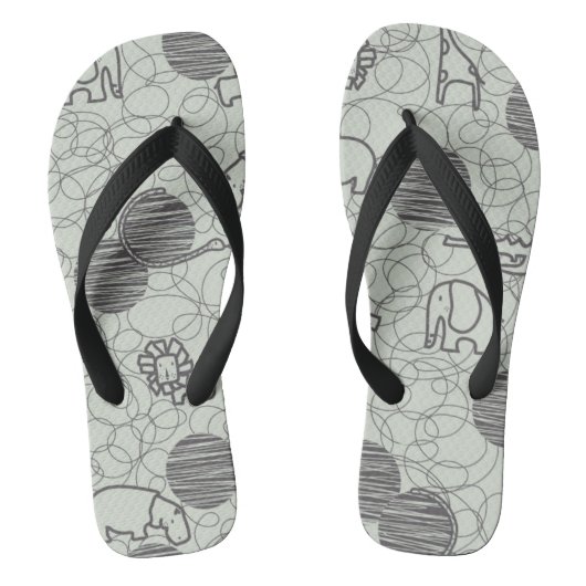 safari - dieren 1 teenslippers (Voetbed)