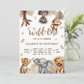 Safari Dieren 1e verjaardag Kaart (Staand voorkant)