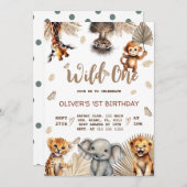 Safari Dieren 1e verjaardag Kaart (Voorkant / Achterkant)