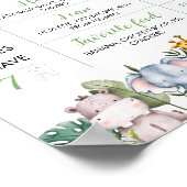 Safari Dieren 1e Verjaardag Mijlpaal Poster (Hoek)