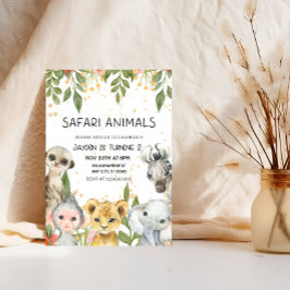 Safari Dieren 2e Verjaardag Jongen Kaart
