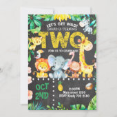 Safari Dieren 2e verjaardag Oerwoud ZOO Kaart (Voorkant)