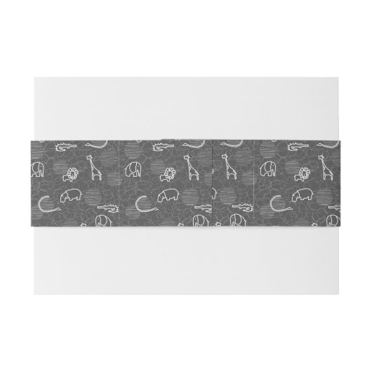 safari - dieren 5 uitnodigingen wikkel (Achterkant Voorbeeld)