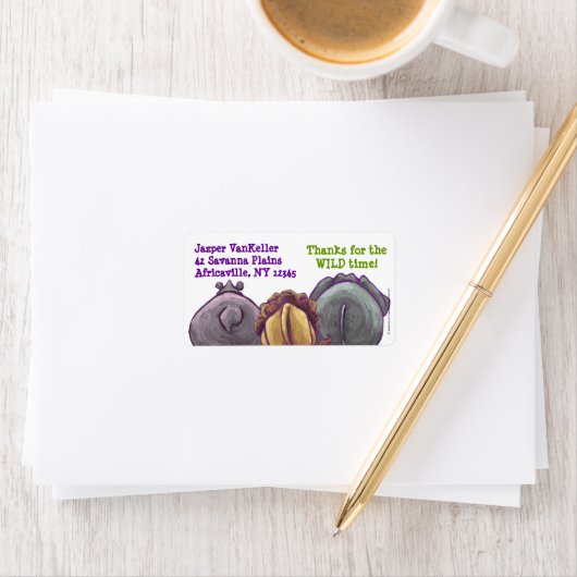 Safari Dieren Achterkant Adresetiketten Etiket (Insitu)