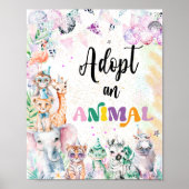 Safari Dieren Adopteer een Dierenverjaardag Poster (Voorkant)
