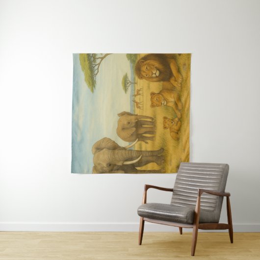 safari dieren afrikaans Oerwoud voor wilde dieren Wandkleed (In situ)