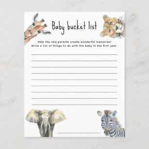 Safari dieren - Baby bucket list