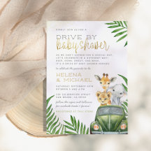 Safari Dieren Baby Jongen Drive By Baby Shower