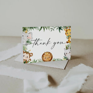 Safari Dieren Baby Shower Bedankkaart