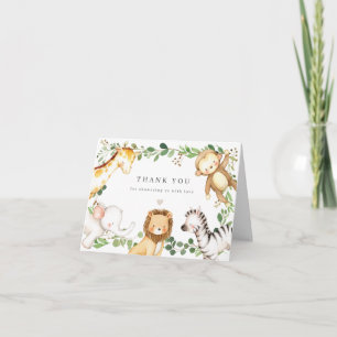 Safari Dieren Baby Shower Bedankkaart