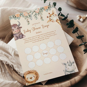 Safari Dieren Baby Shower Bingo