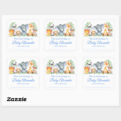 Safari Dieren Baby shower Blauwe Boekplaat Labels (Vel)
