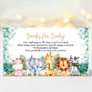 Safari Dieren Baby shower Boek voor Baby Kaart