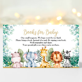 Safari Dieren Baby shower Boek voor Baby Kaart