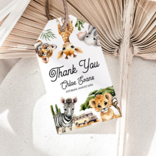 Safari Dieren Baby Shower Cadeaulabel