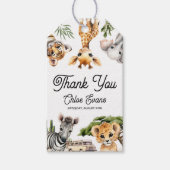 Safari Dieren Baby Shower Cadeaulabel (Voorkant)