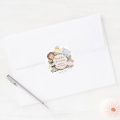 Safari Dieren Baby shower Dank u voor uw plezier Ronde Sticker (Envelop)