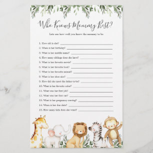 Safari Dieren Baby shower die Mama het beste kent