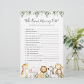 Safari Dieren Baby shower die Mama het beste kent (Staand voorkant)