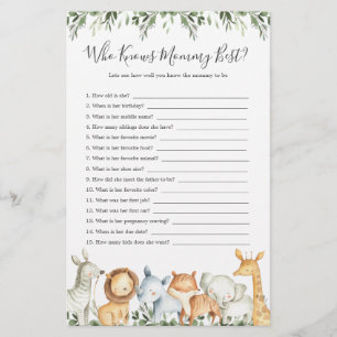 Safari Dieren Baby shower die Mama het beste kent