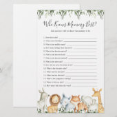 Safari Dieren Baby shower die Mama het beste kent (Voorkant / Achterkant)