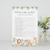 Safari Dieren Baby shower die Mama het beste kent (Staand voorkant)