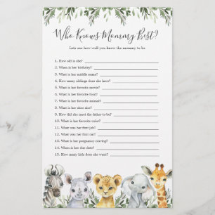 Safari Dieren Baby shower die Mama het beste kent