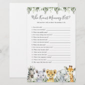 Safari Dieren Baby shower die Mama het beste kent (Voorkant / Achterkant)