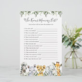 Safari Dieren Baby shower die Mama het beste kent (Staand voorkant)