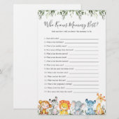 Safari Dieren Baby shower die Mama het beste kent (Voorkant / Achterkant)