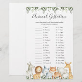 Safari Dieren Baby shower Dierenspel (Voorkant / Achterkant)