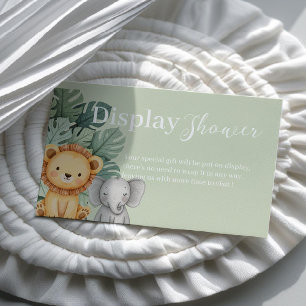Safari Dieren Baby Shower Display shower Visitekaartje