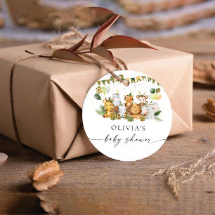 Safari Dieren Baby Shower Favor Tag Bedankjes Labels