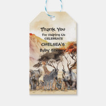 Safari Dieren Baby Shower Favor Tag