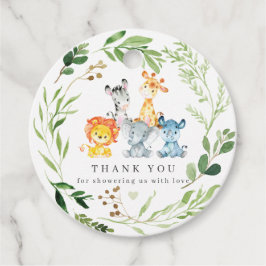 Safari Dieren Baby Shower Favor Tags | Cadeautags Bedankjes Labels