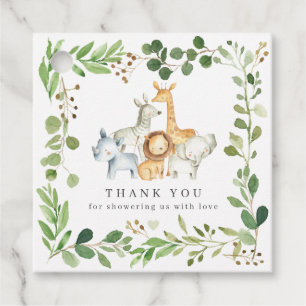 Safari Dieren Baby Shower Favor Tags   Cadeautags Bedankjes Labels