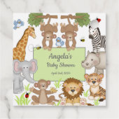 Safari Dieren Baby shower Feestgeschenk Bedankjes Labels (Achterkant)