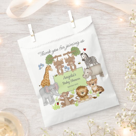 Safari Dieren Baby shower Feestgeschenk Bedankzakje (Geknipt)