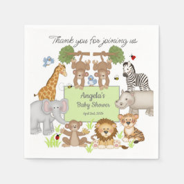 Safari Dieren Baby shower Feestgeschenk Servet
