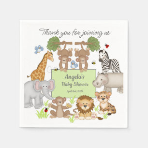 Safari Dieren Baby shower Feestgeschenk Servet