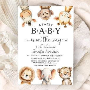 Safari Dieren Baby Shower Geslacht Neutraal Jungle Kaart